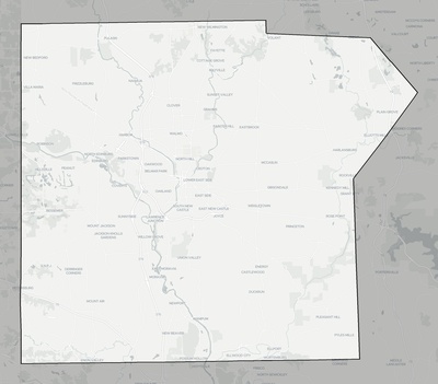 Lawrence County PA county basemap context