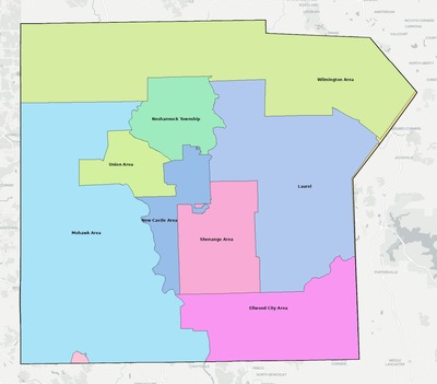 Lawrence County PA school district boundaries map