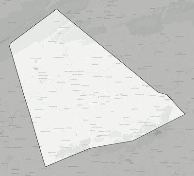 Lebanon County PA county basemap context