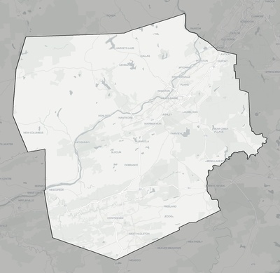 Luzerne County PA county basemap context