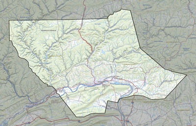 Lycoming County PA USGS topo map
