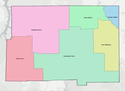 McKean County PA school district boundaries map