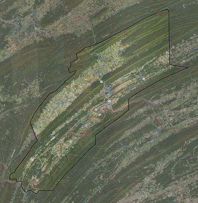 Mifflin County PA USGS imagery and topo map