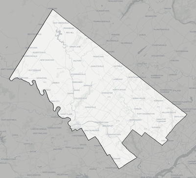 Montgomery County PA county basemap context