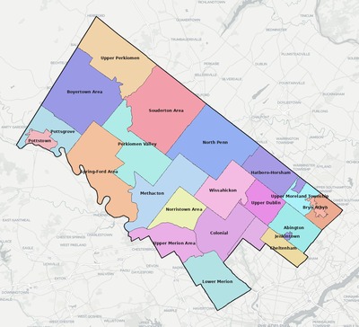 Montgomery County PA school district boundaries map