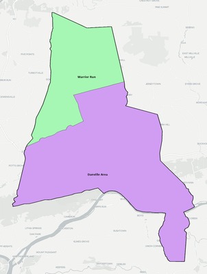 Montour County PA school district boundaries map