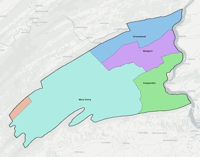 Perry County PA school district boundaries map