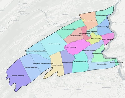 Perry County PA townships and subdivisions map