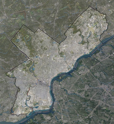Philadelphia County PA USGS imagery and topo map