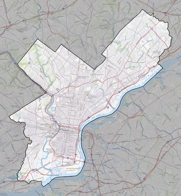 Philadelphia County PA USGS topo map