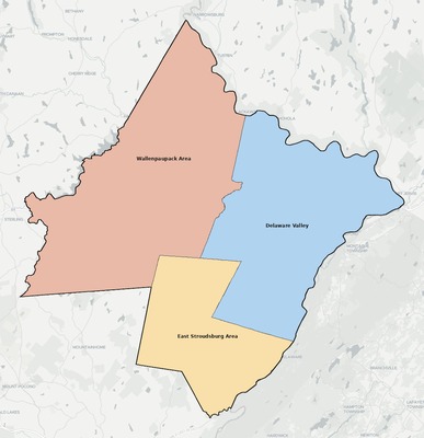 Pike County PA school district boundaries map