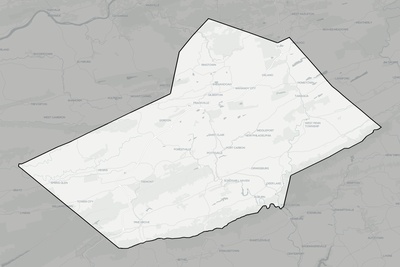 Schuylkill County PA county basemap context