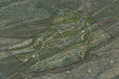 Schuylkill County PA USGS imagery and topo map