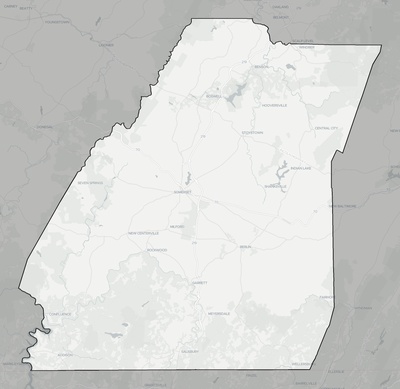 Somerset County PA county basemap context