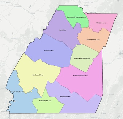 Somerset County PA school district boundaries map