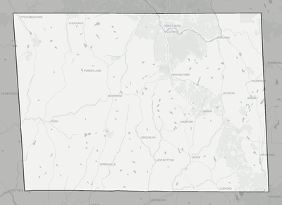 Susquehanna County PA county basemap context