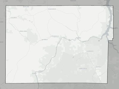 Warren County PA county basemap context