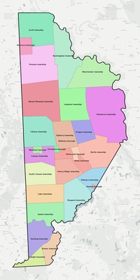 Wayne County PA townships and subdivisions map