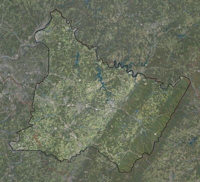Westmoreland County PA USGS imagery and topo map