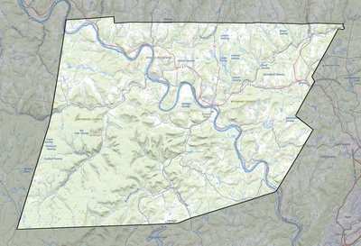 Wyoming County PA USGS topo map