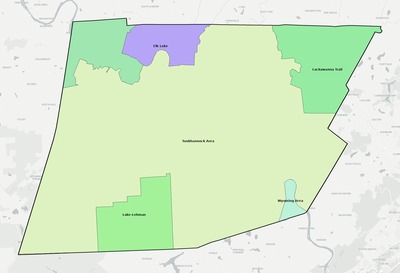 Wyoming County PA school district boundaries map