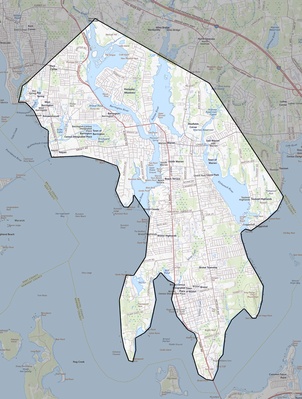 Bristol County RI USGS topo map