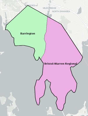 Bristol County RI school district boundaries map