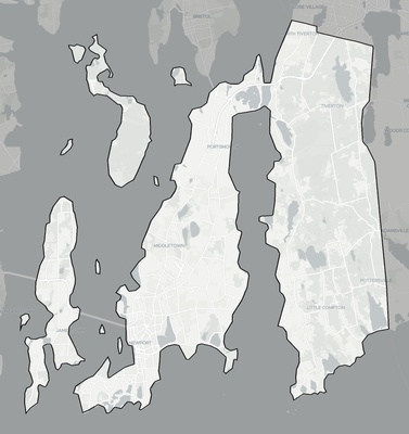 Newport County RI county basemap context