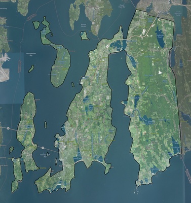 Newport County RI USGS imagery and topo map