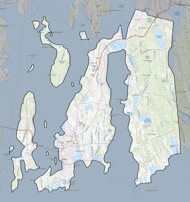 Newport County RI USGS topo map