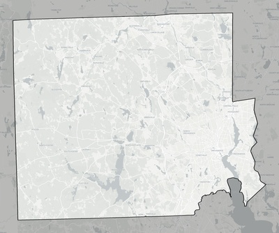 Providence County RI county basemap context