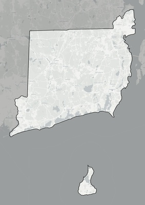 Washington County RI county basemap context