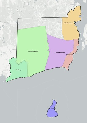 Washington County RI school district boundaries map