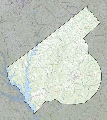 Abbeville County SC USGS topo map