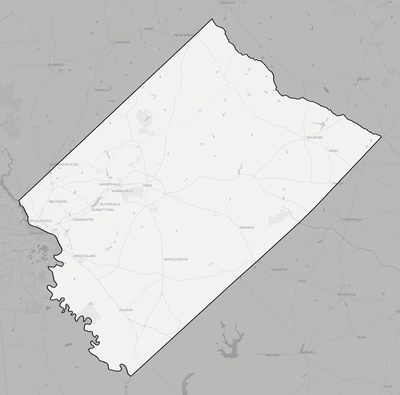Aiken County SC county basemap context