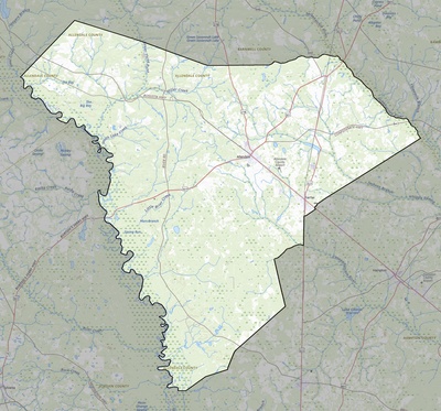 Allendale County SC USGS topo map