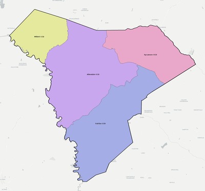 Allendale County SC townships and subdivisions map