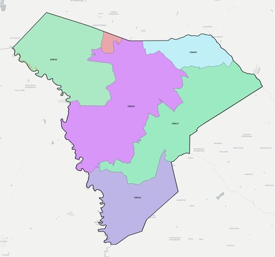 Allendale County SC ZIP code boundaries map