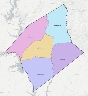 Anderson County SC school district boundaries map