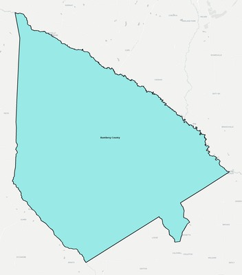 Bamberg County SC school district boundaries map