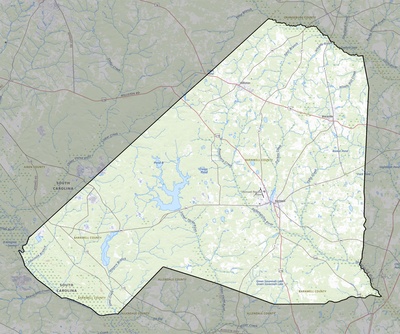 Barnwell County SC USGS topo map