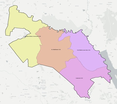 Calhoun County SC townships and subdivisions map