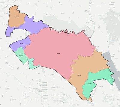 Calhoun County SC ZIP code boundaries map