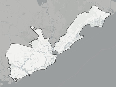 Charleston County SC county basemap context