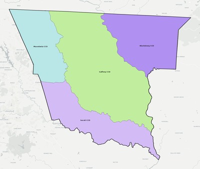 Cherokee County SC townships and subdivisions map