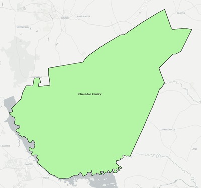 Clarendon County SC school district boundaries map