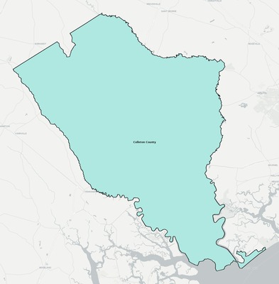Colleton County SC school district boundaries map