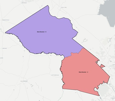 Dorchester County SC school district boundaries map