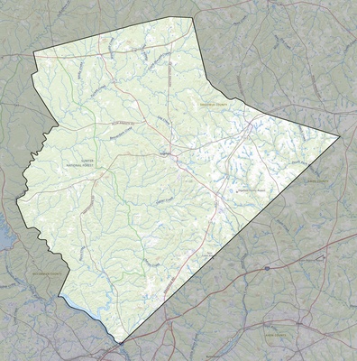 Edgefield County SC USGS topo map