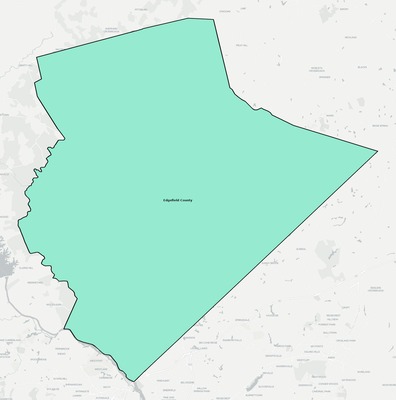 Edgefield County SC school district boundaries map